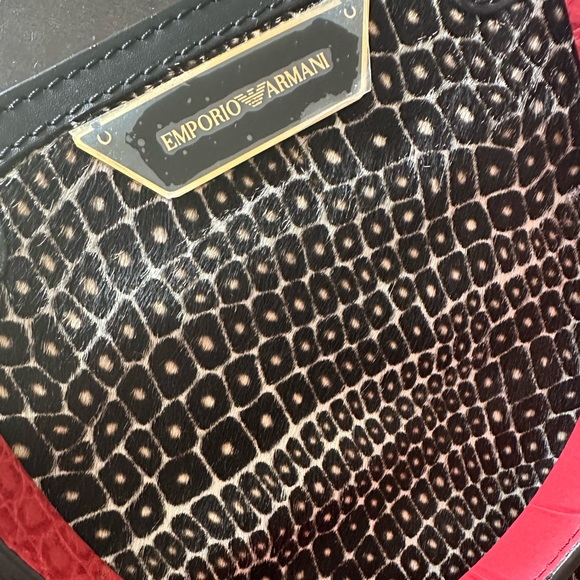 🔥last call!NWT authentic Emporio Armani leather handbag with leopard print. - Picture 4 of 7